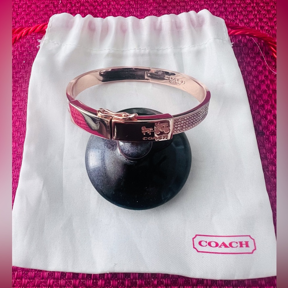 Authentic Coach Pink Gold Plated Bangle.